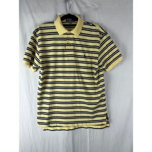 Polo By Ralph Lauren  Mens MEDIUM‎ Short Sleeve Striped Yellow/ Blue Pony